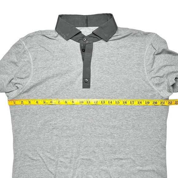 Lululemon | Men | Heather Gray Post Practice Contrast Polo Shirt | Size Large - Picture 5 of 11